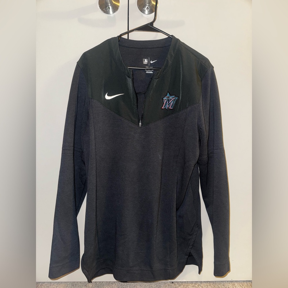 Miami Marlins Nike Black Dri-FIT Authentic Collection Top